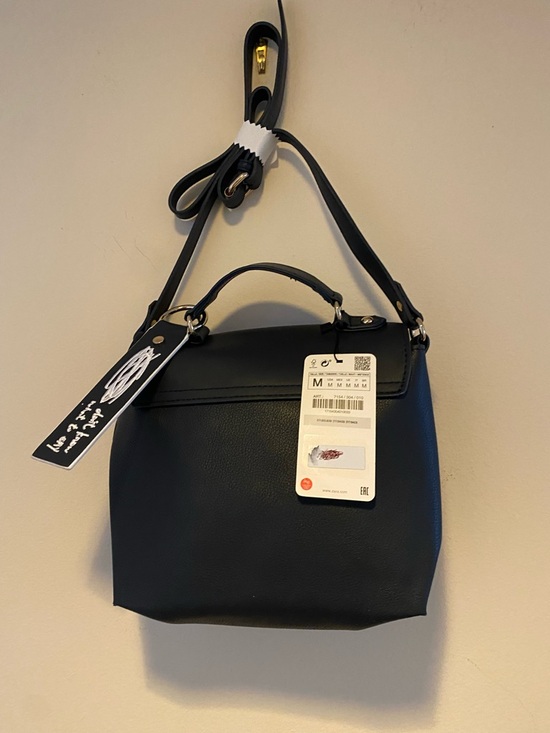 Zara Handbags - NWT Zara Dark  Blue  Structured Top-Handle Crossbody Satchel